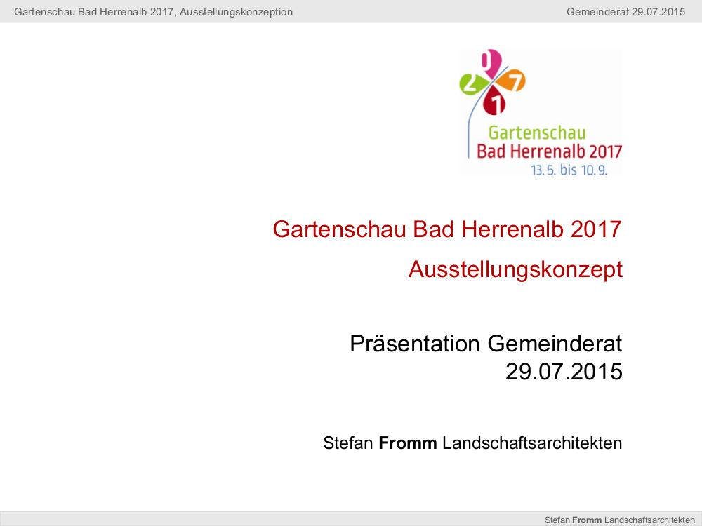 Ausstellungskonzept der Gartenschau 2017 Bad Herrenalb