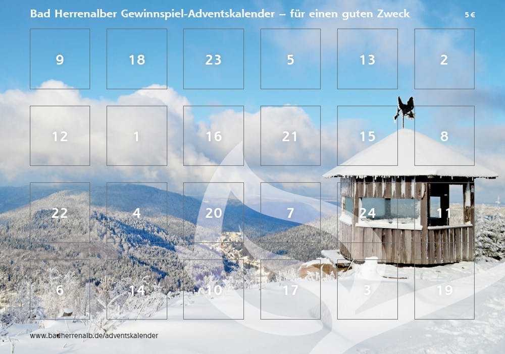 Der neue Herrenalber Gewinnspiel-Adventskalender ist ab dem 8. November erhältlich.